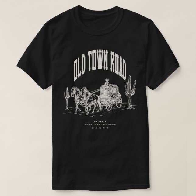 Lil Nas X Offiziell Old Town Road Wagon Sweatshirt T-Shirt (Design vorne)