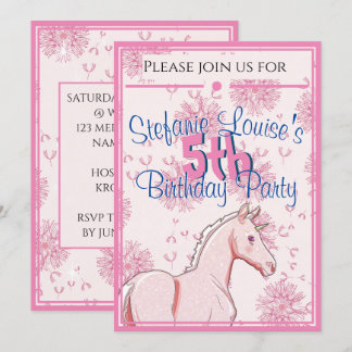 Lil Palomino Einicorn Geburtstag (rosa Kronleuchte Einladung