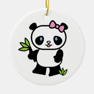 Lil Panda-Mädchen Keramikornament