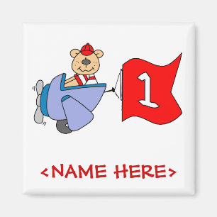 Lil Pilot Bär 1. Geburtstag Magnet
