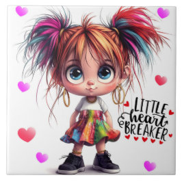 Lil Quirky Girl Heartbreaker Keramik Tile Fliese