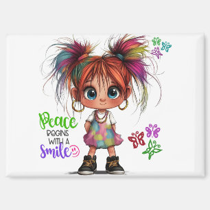 Lil Quirky Girl Smile Magnet