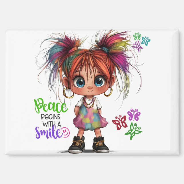 Lil Quirky Girl Smile Magnet (Recto)