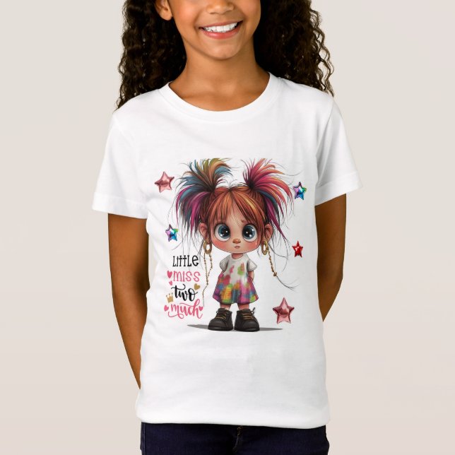 Lil Quirky Girl Zwei große Kinder T - Shirt (Vorderseite)