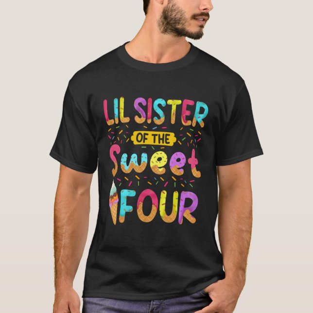 Lil Schwester der süßen 4 4th Eiscreme T-Shirt (Vorderseite)