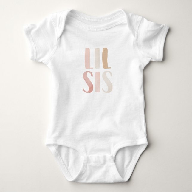 Lil Sis Baby Sister Girl Baby Strampler (Vorderseite)