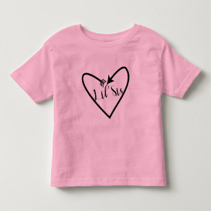 Lil' Sis Schwester Kids Schrift Pfeil Herz Boho Kleinkind T-shirt