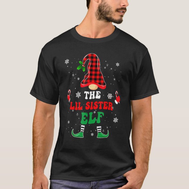 Lil Sister Elf Familie Matching Christmas Pajama R T-Shirt (Vorderseite)