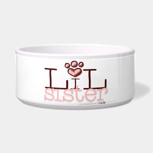 Lil Sister Pink Paw Print Napf