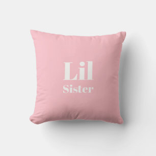 Lil Sister Pink White Girl Kissen