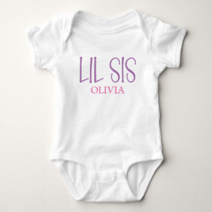 Lil Sister Sis Sibling Name Baby Strampler