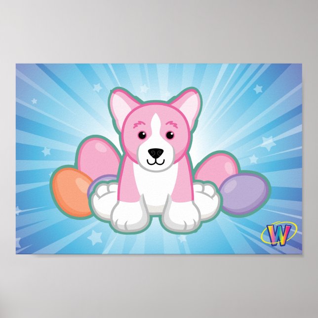 Lil Spring Corgi Muster Poster (Vorne)