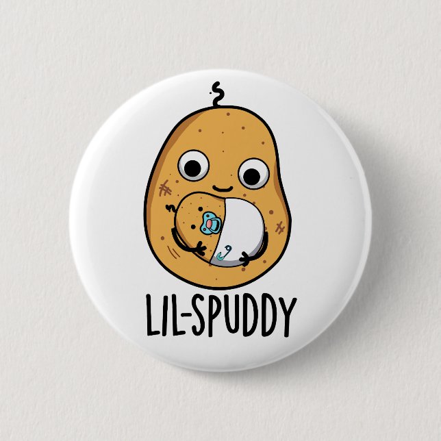 Lil Spuddy Funny Potato Pun Button (Vorderseite)