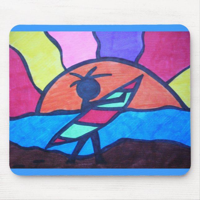 Lil' Surfer Typ - Sun einstellen Mousepad (Vorne)
