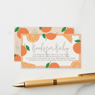 Lil Süsse Moderne Orange Babydusche Buchungsanfrag Begleitkarte