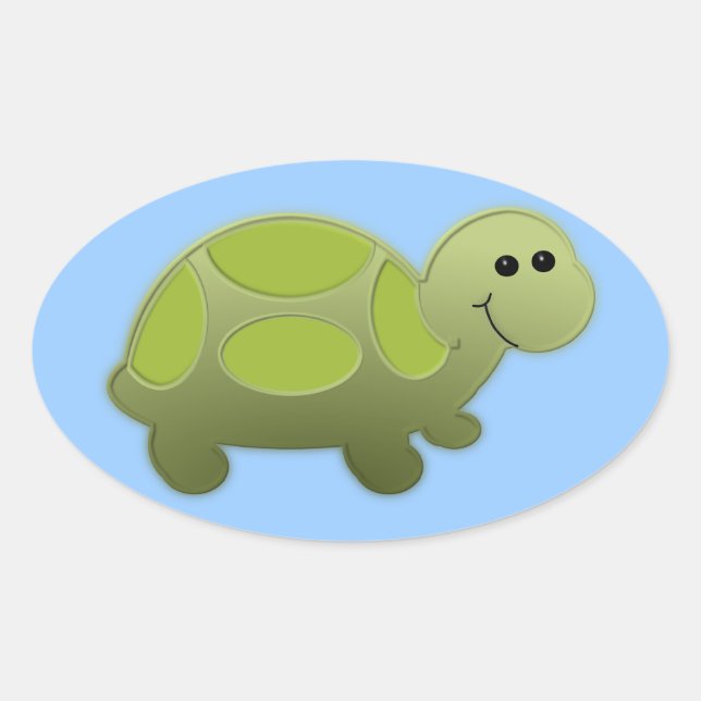 Lil Turtle Ovaler Aufkleber (Vorderseite)