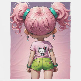 Lil Tyke Chibi Girl Fleecedecke