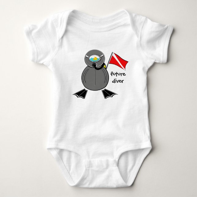 Lil Unterwasseratemgerät-Typ-Zukunft-Taucher Baby Strampler (Vorderseite)