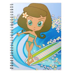 Lil Wahine Wellen-Verfasser Notizblock