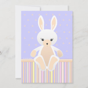 Lil White Bunny Baby shower Invitation