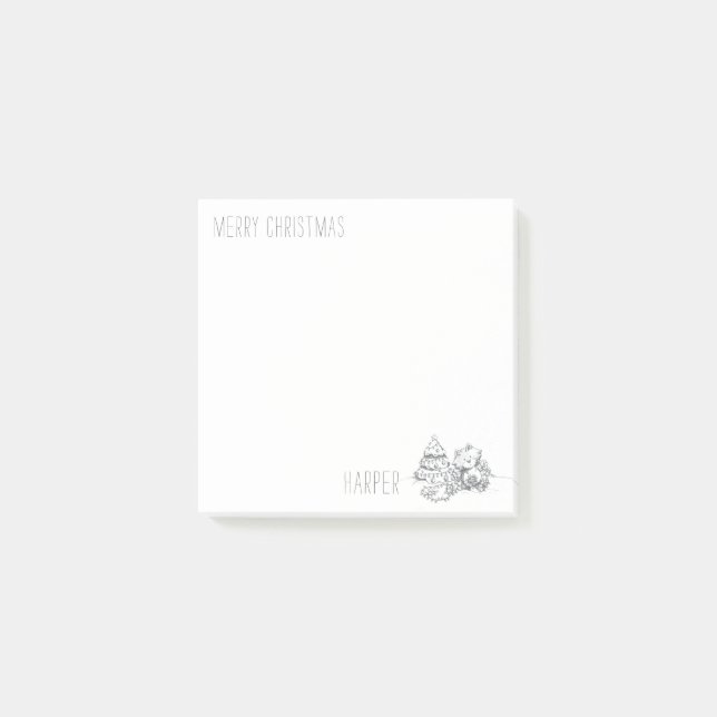 Lil Wolf Christmas Tree Post-it Notes (Devant)