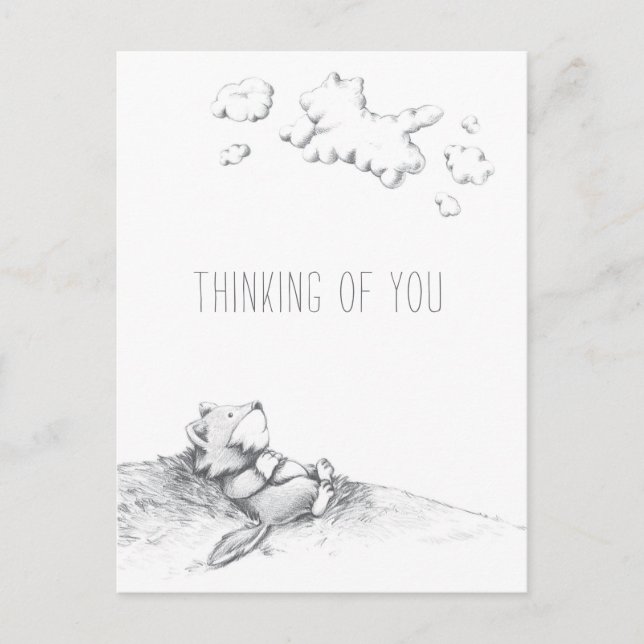 Lil Wolf Daydreaming Postcard Postkarte (Vorderseite)