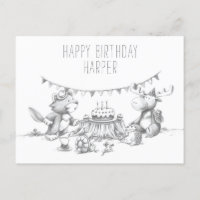 Lil Wolf Geburtstagsparty Postcard