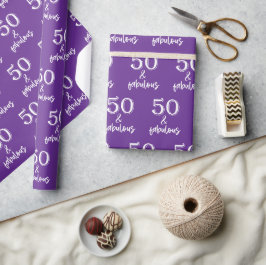 Lila 50. Geburtstag Geschenkpapier