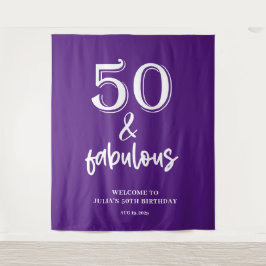 Lila 50. Geburtstagsparty Wandteppich