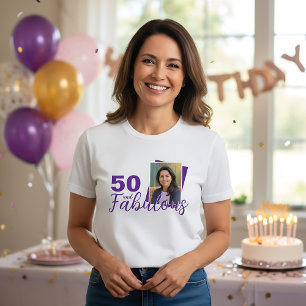 Lila 50 und fabelhaftes 50. Geburtstag Foto T-Shirt
