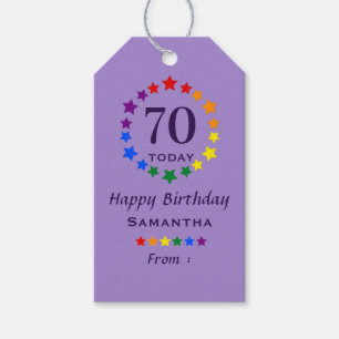 Lila 70 heute oder in jedem Alter Geburtstag LGBTQ Geschenkanhänger