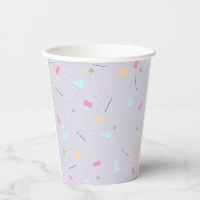 Lila 80er Druckpapierkassetten Pappbecher (Vorderseite)
