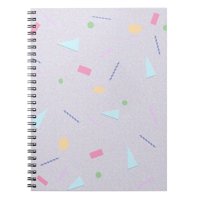 Lila 80er Geometric-Notebook Notizblock (Vorderseite)