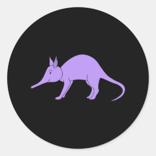 Lila Aardvark Runder Aufkleber