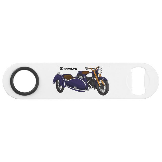 Lila Abbildung von Nebenkraftwagen Speed Flaschenöffner (Vorderseite (Horizontal))