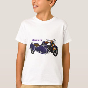 Lila Abbildung von Nebenkraftwagen T-Shirt
