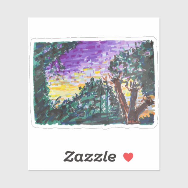 Lila Abend Aufkleber (Blatt)