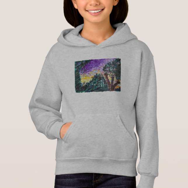 Lila Abend Hoodie (Vorderseite)