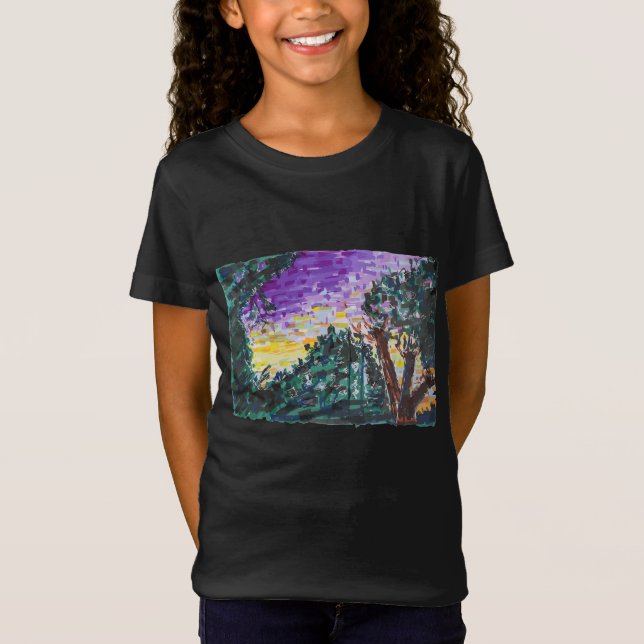 Lila Abend T-Shirt (Vorderseite)