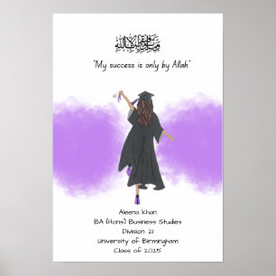 Lila Abschluss-Grad-Zertifikat Poster
