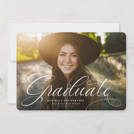 Lila Abschluss mit einfachem Skriptabschluss Ankündigung