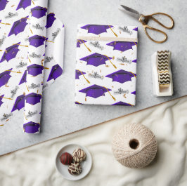 Lila Abschlüsse mit Diplomen Geschenkpapier
