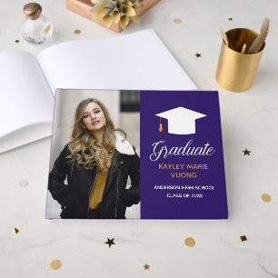 Lila Abschlussfeier Abitur-Foto Autogramm Gästebuch