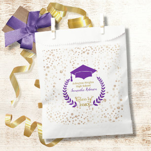 Lila Abschlusskappe und Lorbeer-Abschlussfeier Geschenktütchen