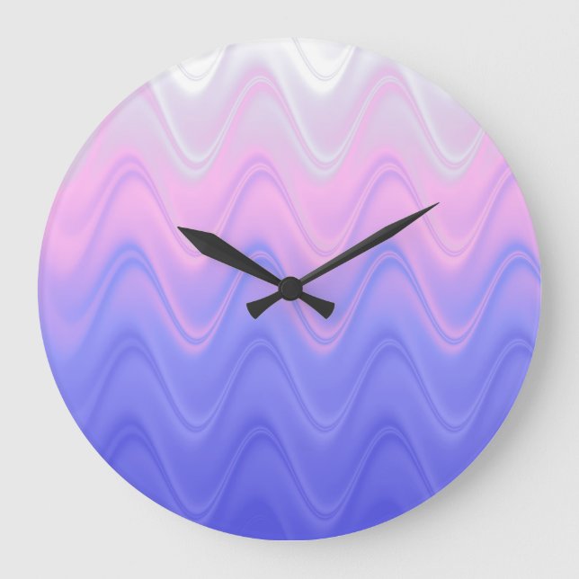 Lila Abstrakt Große Wanduhr (Vorderseite)