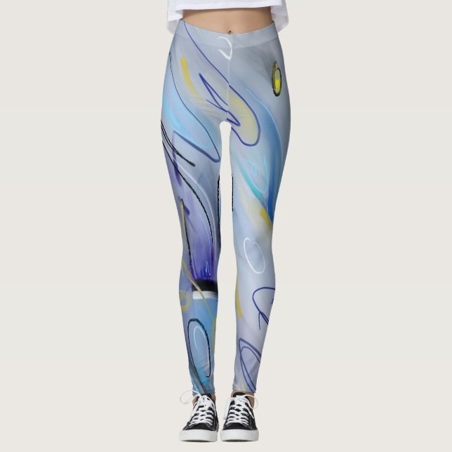 Lila abstrakt leggings (Vorderseite)