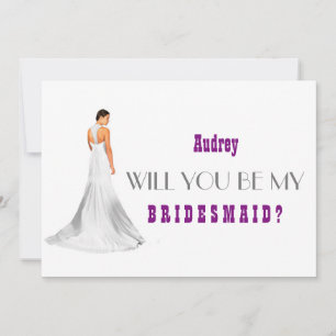 Lila Abstrakt Werden Sie meine Bridesmaid? Einladung