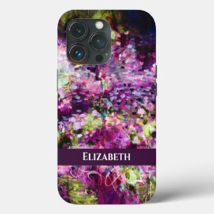 Lila Abstrakte Blende mit Name iPhone Case