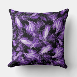 Lila Abstrakte Flügelgewirbel-Pattern-Kissen Kissen