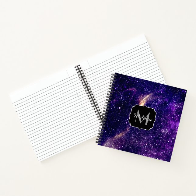 Lila  abstrakte Galaxie Notizbuch (Innenseite)